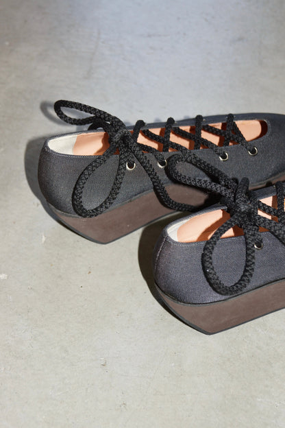 Romeo Gigli Lace-Up Ballet Platform