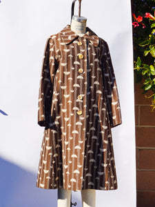 1970's Anne Klein Umbrella Print Coat Dress