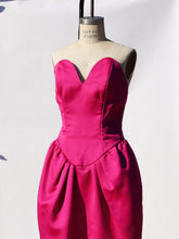 Load image into Gallery viewer, 1980s Victor Costa Hot Pink Cocktail Dress