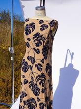 Load image into Gallery viewer, 1970s Christian Dior Monstera Leaf Printed Gown with Train RENTAL ONLY