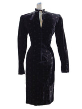 Load image into Gallery viewer, 1990&#39;s Ungaro Long Sleeve Black Velvet Dress