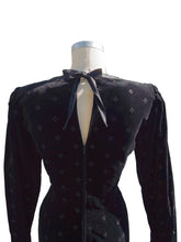 Load image into Gallery viewer, 1990&#39;s Ungaro Long Sleeve Black Velvet Dress