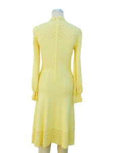 1970s Yellow Knit Dress
